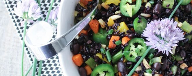 balsamic rice balsamic rice and bean salad