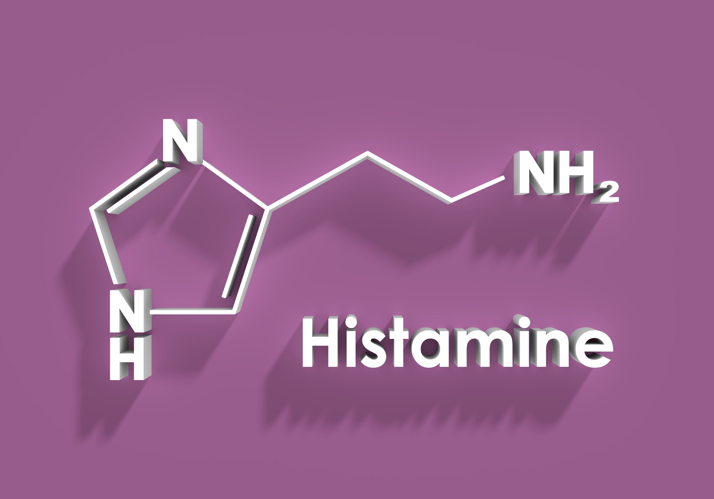 Picture of chemical structure of histamine-this causes symptoms in histamine intolerance