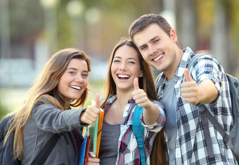 three people giving a thumbs up about the positive things about celiac disease