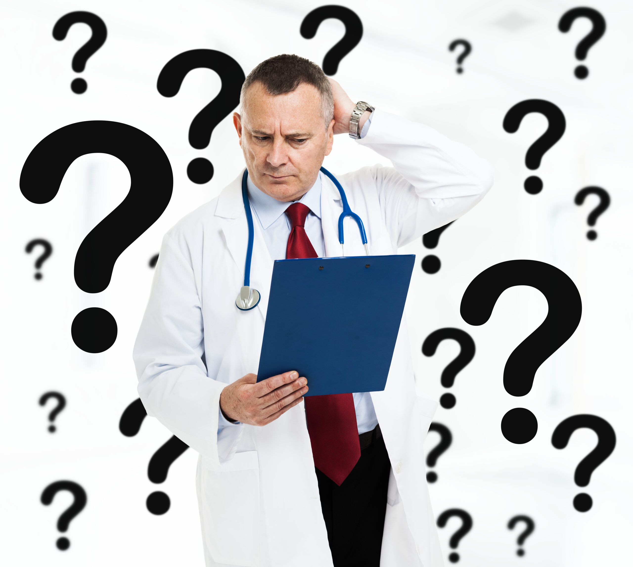 Doctor looking confused. Doctors don't understand celiac disease or gluten sensitivity