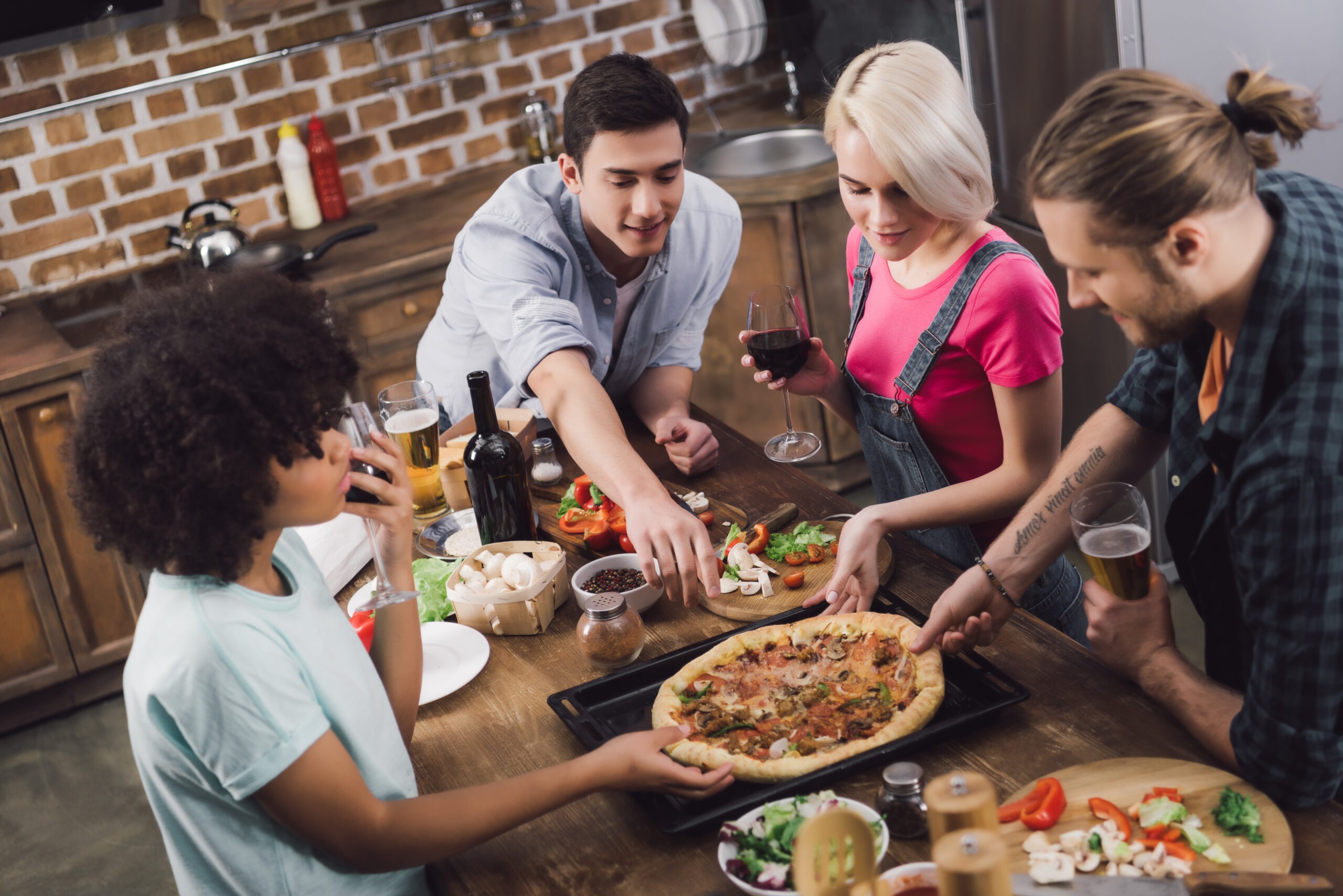 Friends Eating Pizza Image & Photo (Free Trial)