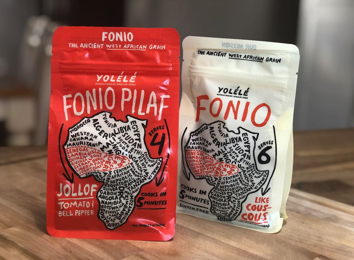 Two bags of fonio, a gluten free grain that is not actually a grain but is a seed