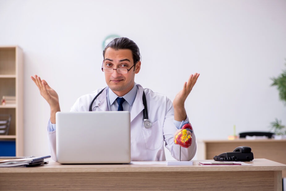 male doctor looking confused with no answers for sibo