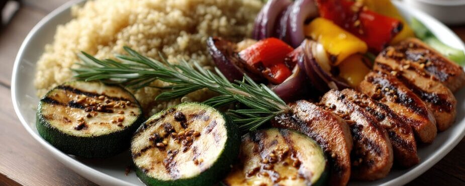 A low histamine diet can be delicious like this plate of chicken, quinoa and zucchini